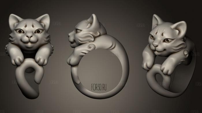 Cat Ring stl model for CNC